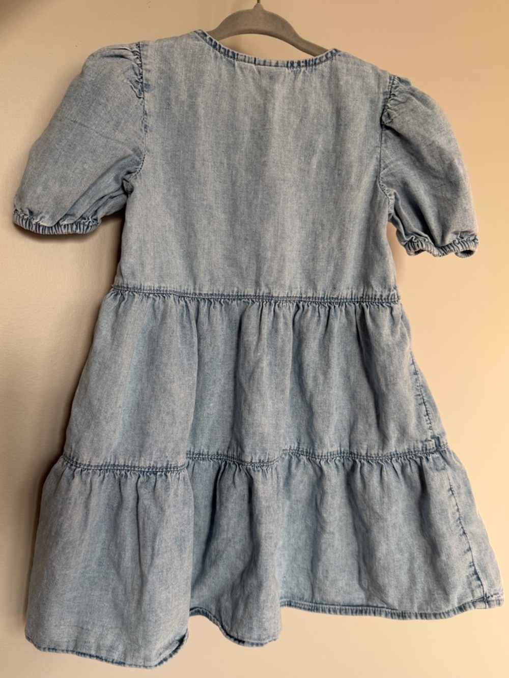 Baby GAP Denim Tiered Puff-Sleeve Dress - Picture 3 of 5